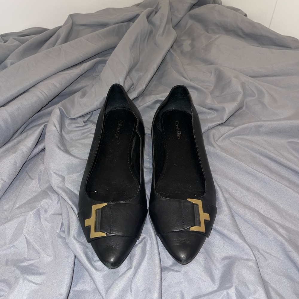 Calvin Klein flats, used, black, size 10